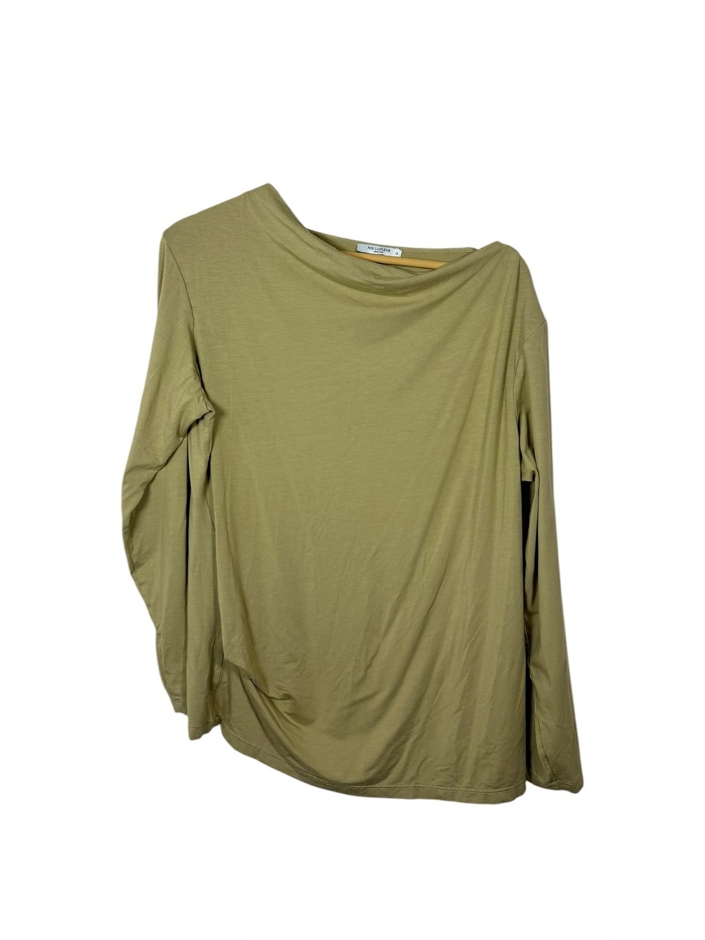 M.M.LaFleur Jersey Knit Draped Off Shoulder Blouse Olive Green +1 1X